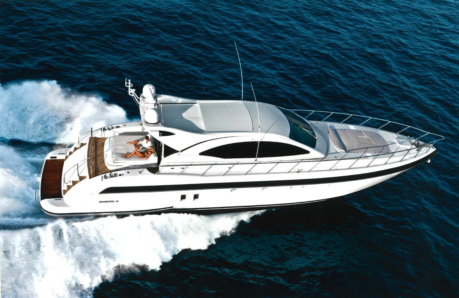 Mangusta yacht cruising on open sea