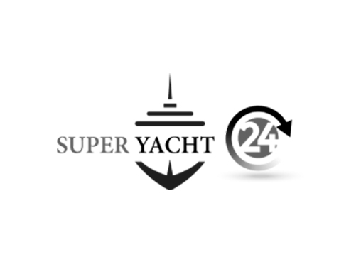 Super Yacht logo with anchor and 24-hour symbol