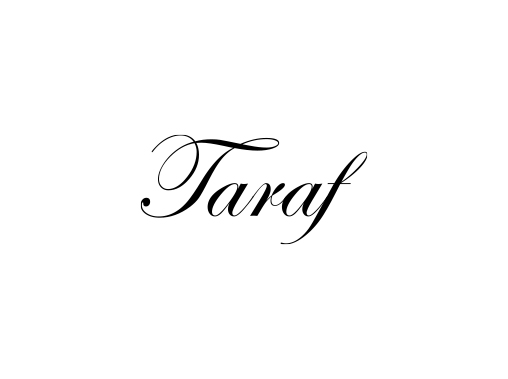Taraf yacht logo in elegant script font