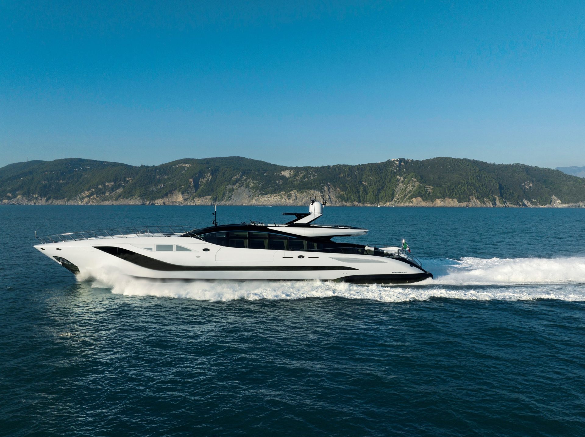 Mangusta luxury yacht cruising at sea