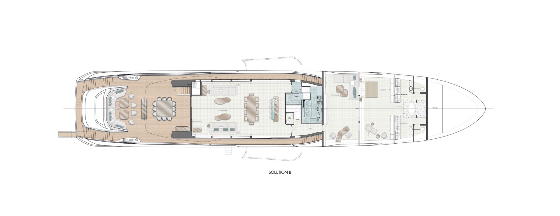 Mangusta Yacht floor plan Solution B