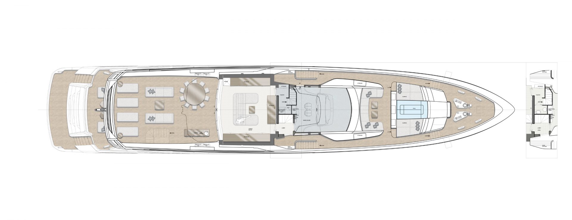 Planimetria ponte principale Mangusta GranSport 33