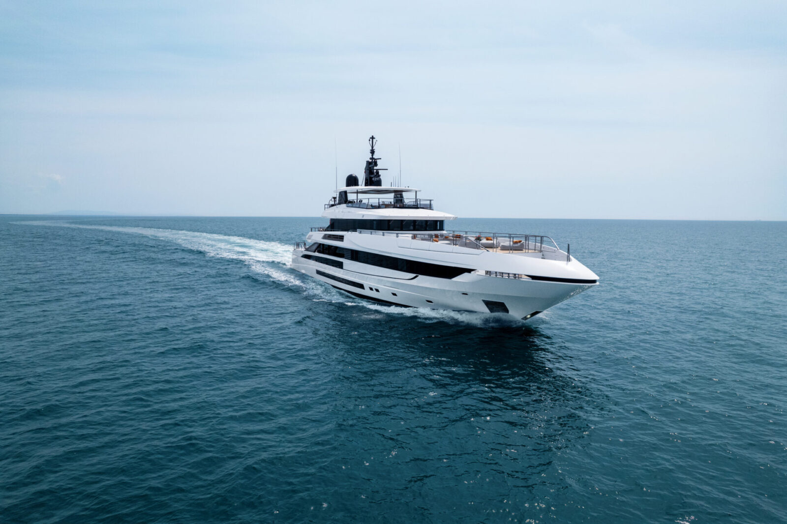 Mangusta yacht cruising on open sea