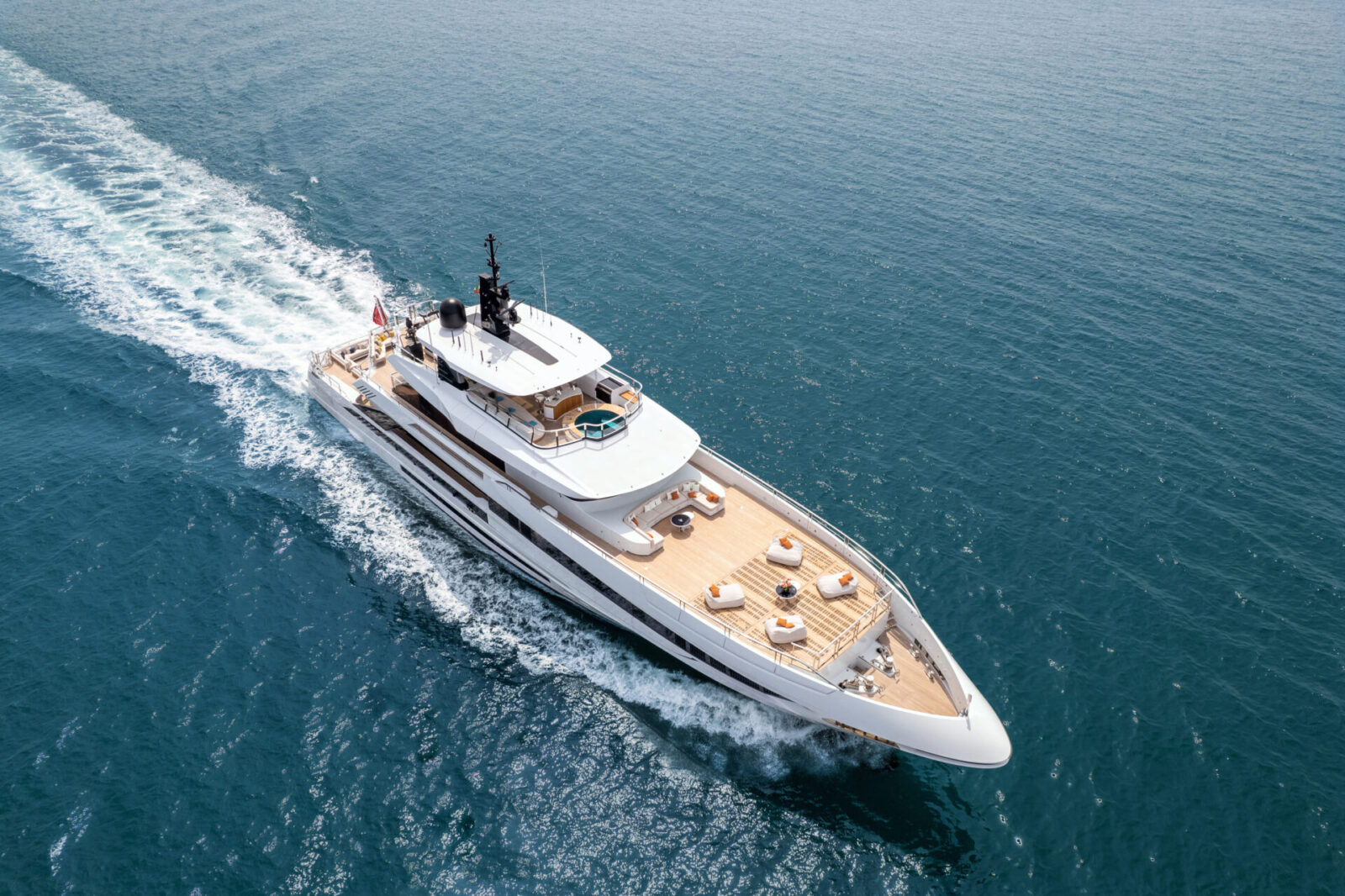Mangusta yacht cruising on open sea