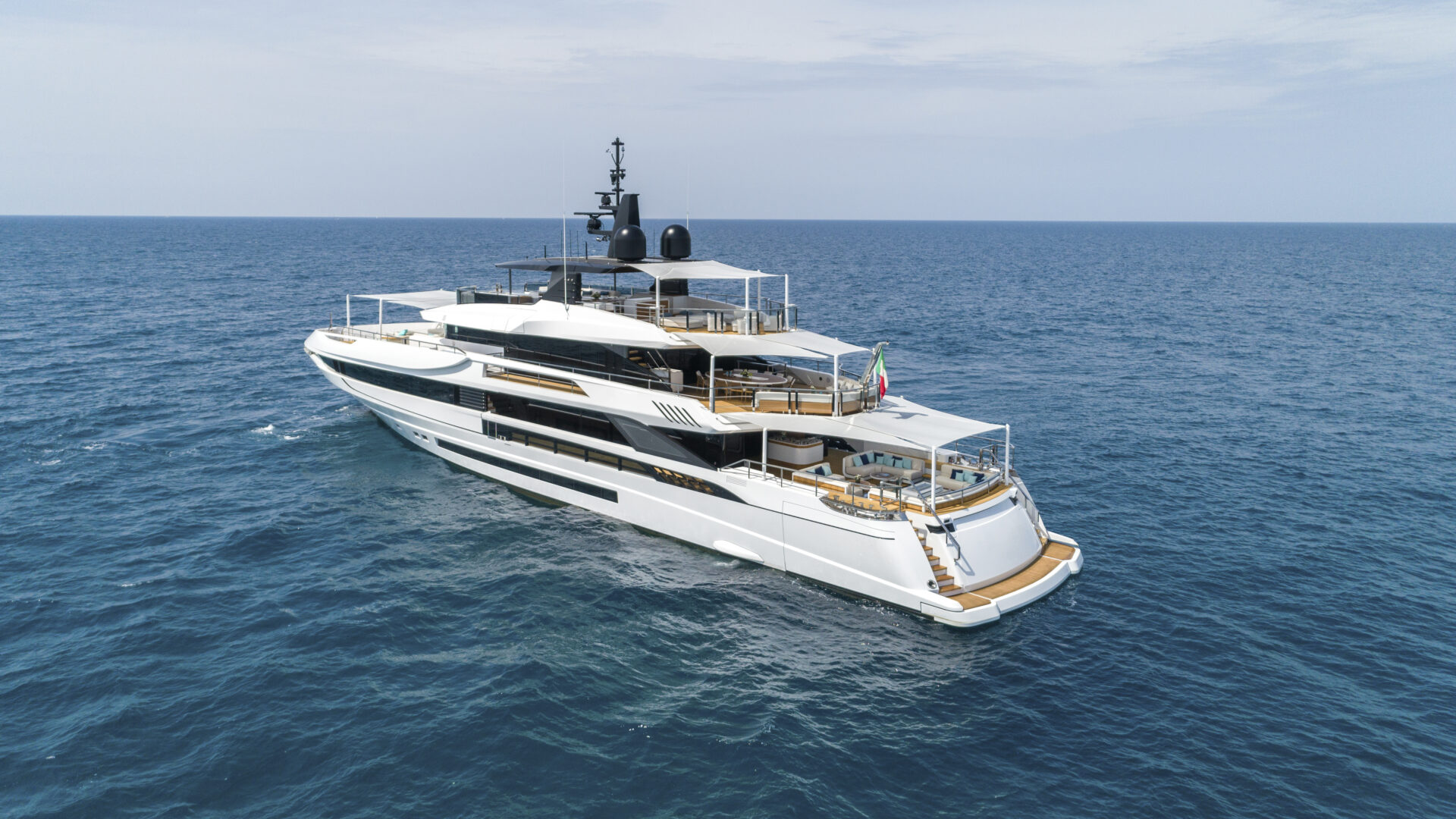 Mangusta Yachts luxury vessel cruising the ocean