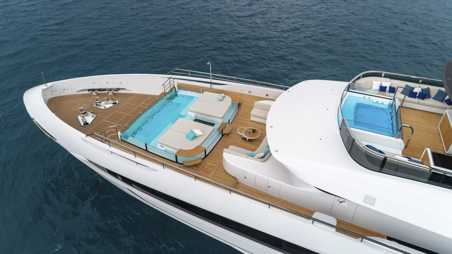Luxurious Mangusta Yacht with two elegant pools