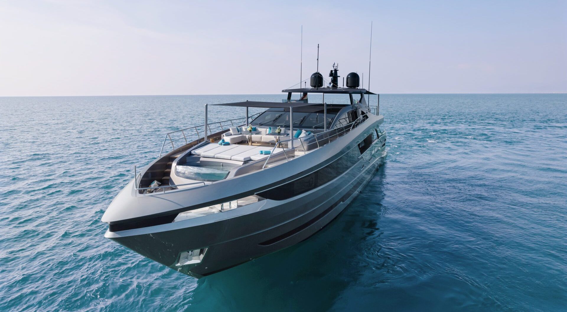 Mangusta Yacht cruising on open sea.