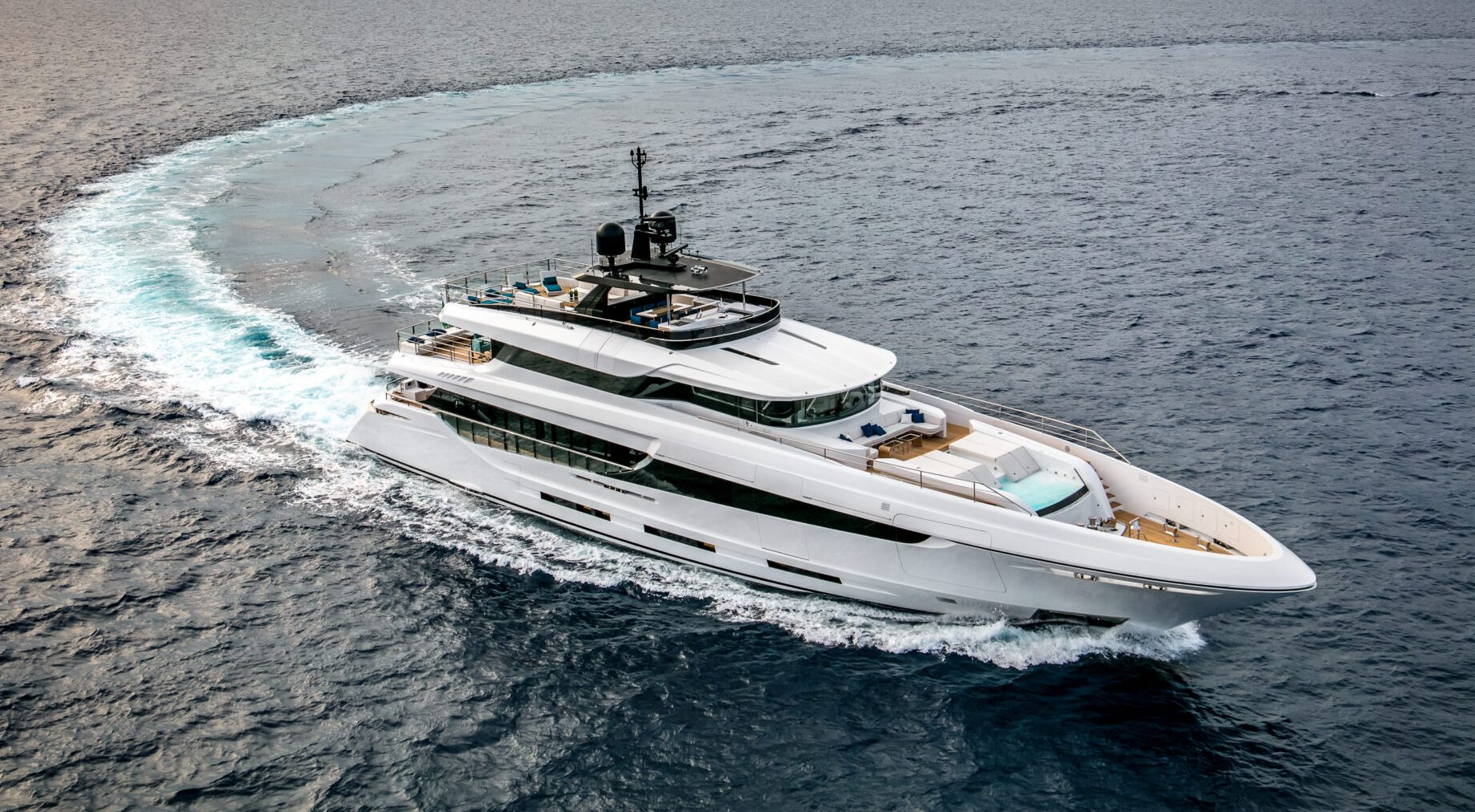 Mangusta Yacht navigating ocean waters