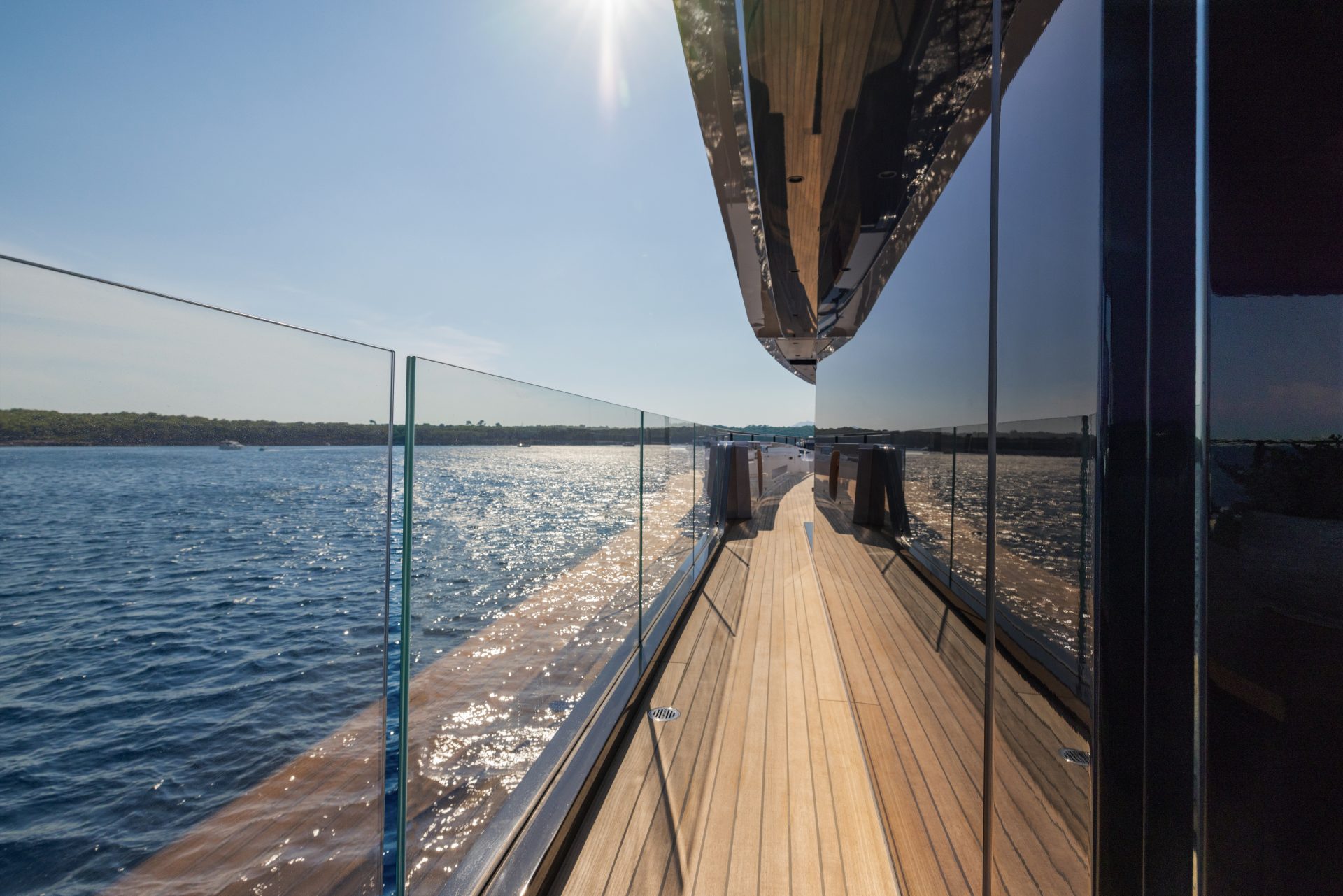 Mangusta yacht deck with ocean view