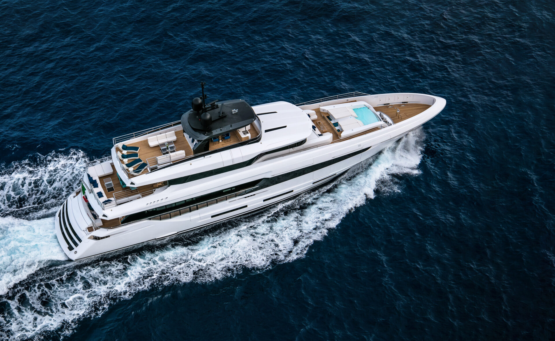 Mangusta yacht cruising in open sea
