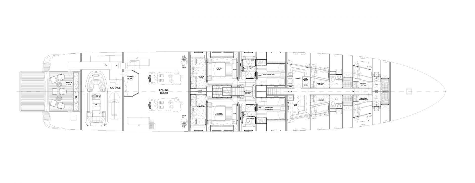 Mangusta yacht interior layout plan