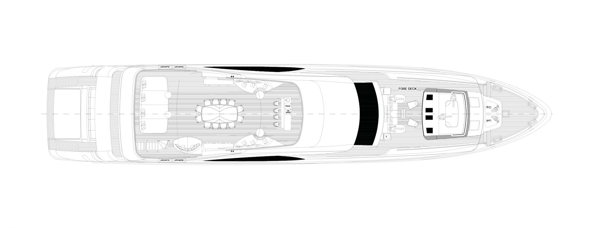 Mangusta Yachts main deck layout plan