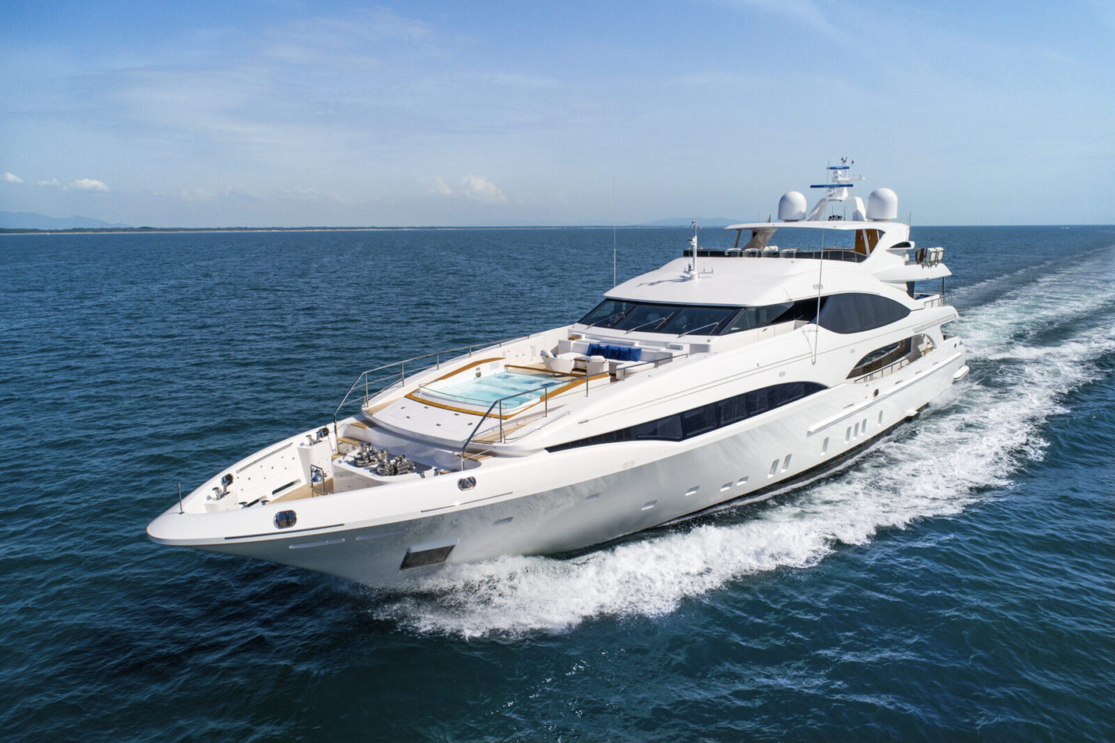 Mangusta luxury yacht cruising in open sea
