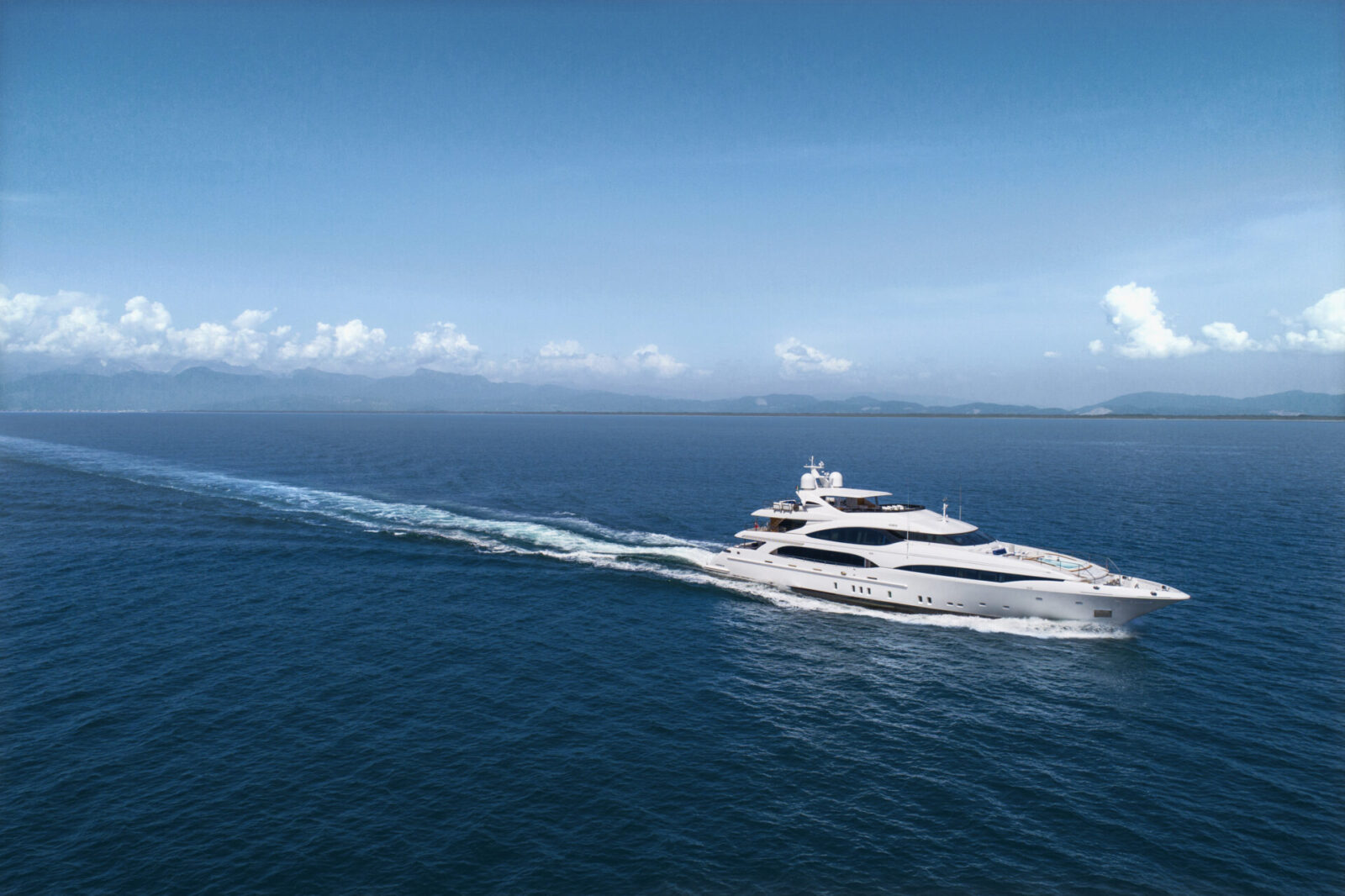 Mangusta luxury yacht cruising on open sea