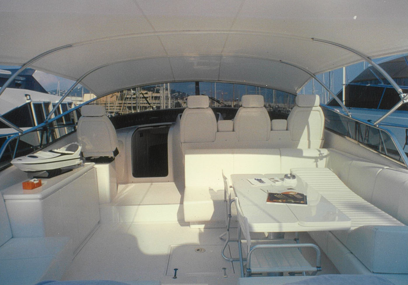 Luxurious Mangusta Yachts open deck area