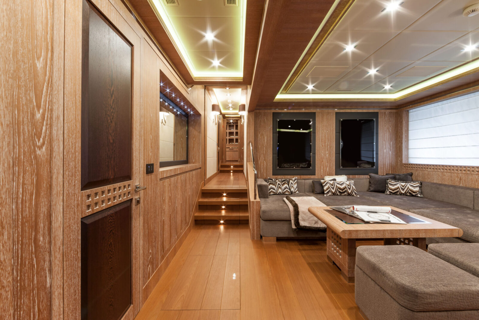 Luxurious Mangusta Yachts interior cabin design