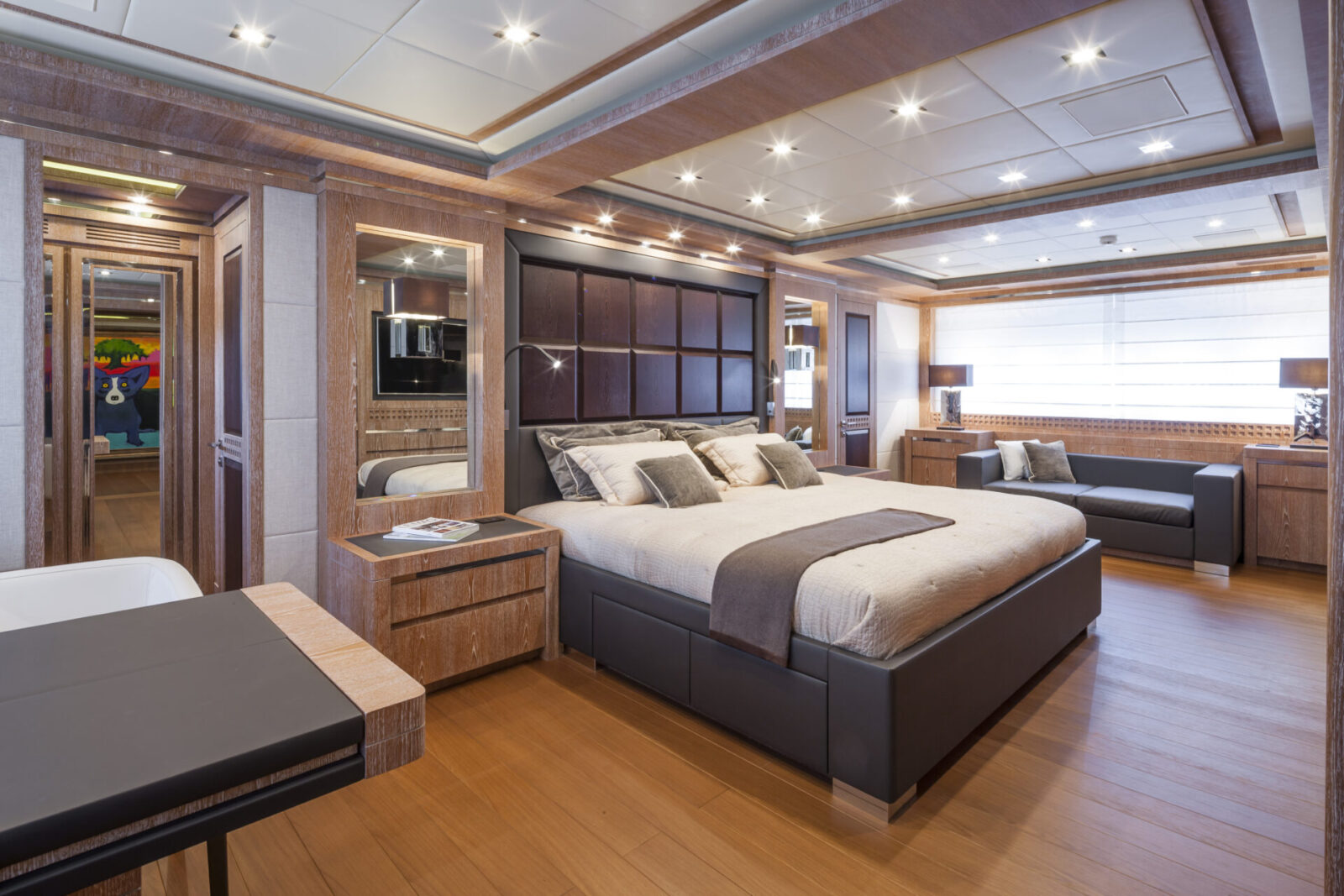 Luxury yacht master suite interior design