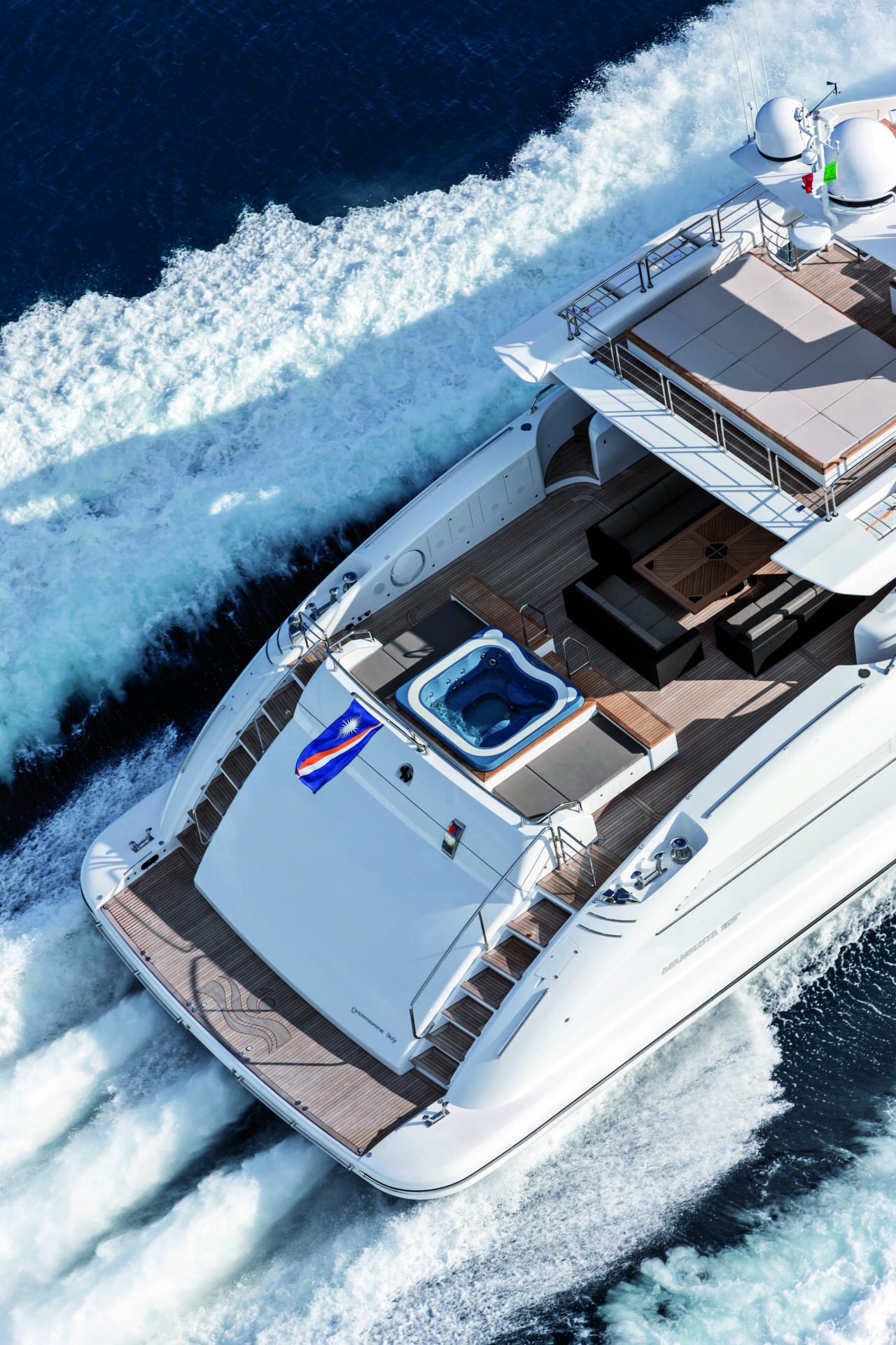 Mangusta Yacht with jacuzzi and sundeck sailing