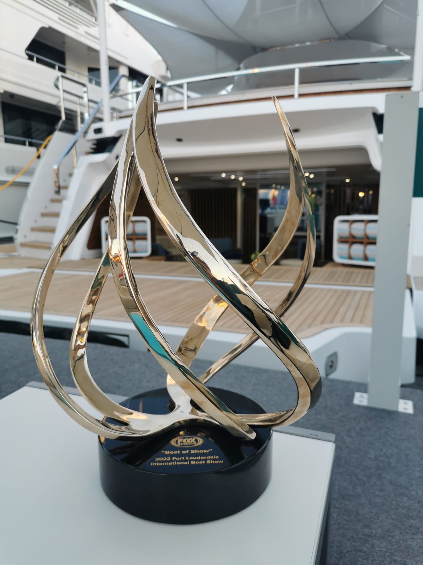 Best of Show award on Mangusta Yachts deck