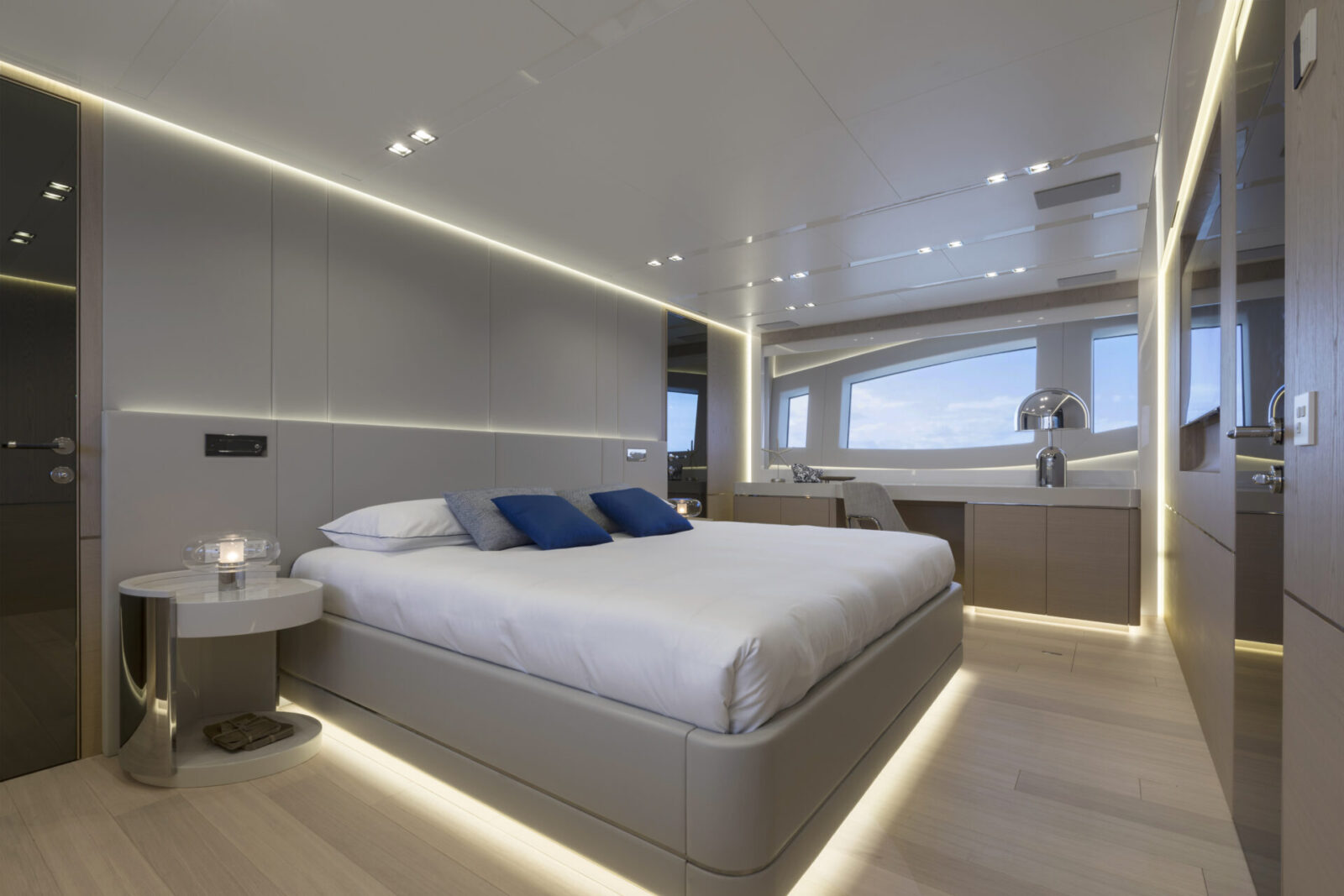 Luxurious Mangusta Yachts cabin interior design