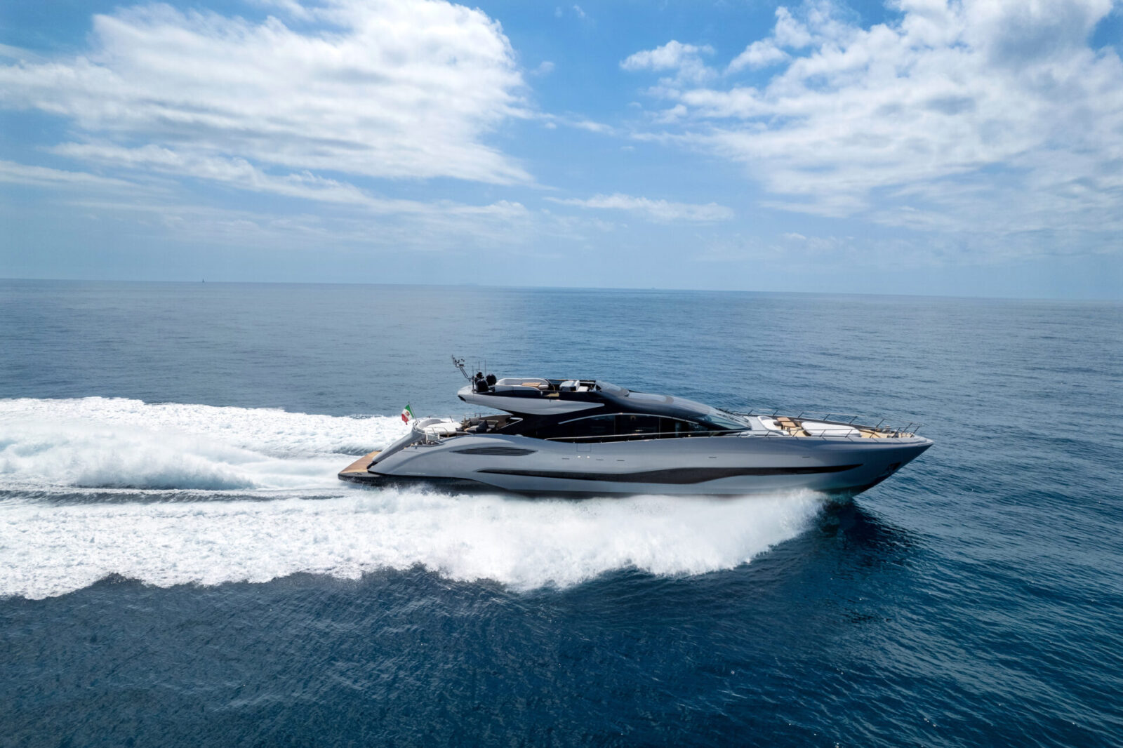 Mangusta Yacht cruising on open sea