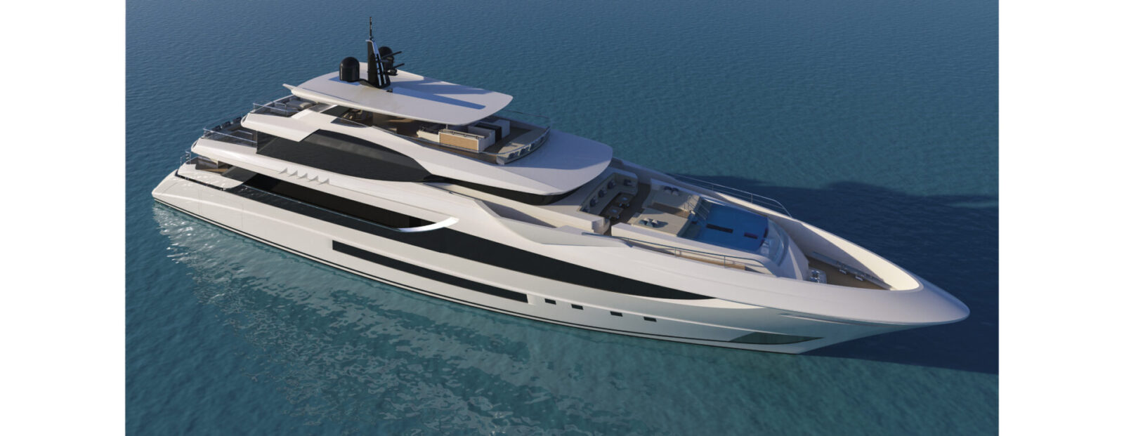 Yacht di lusso Mangusta su acque serene.