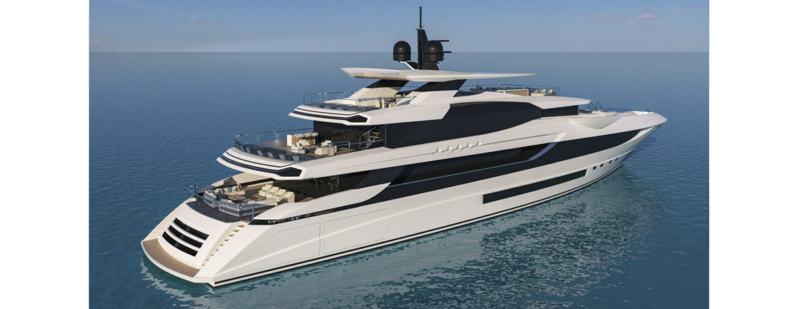 Yacht di lusso Mangusta sul mare azzurro