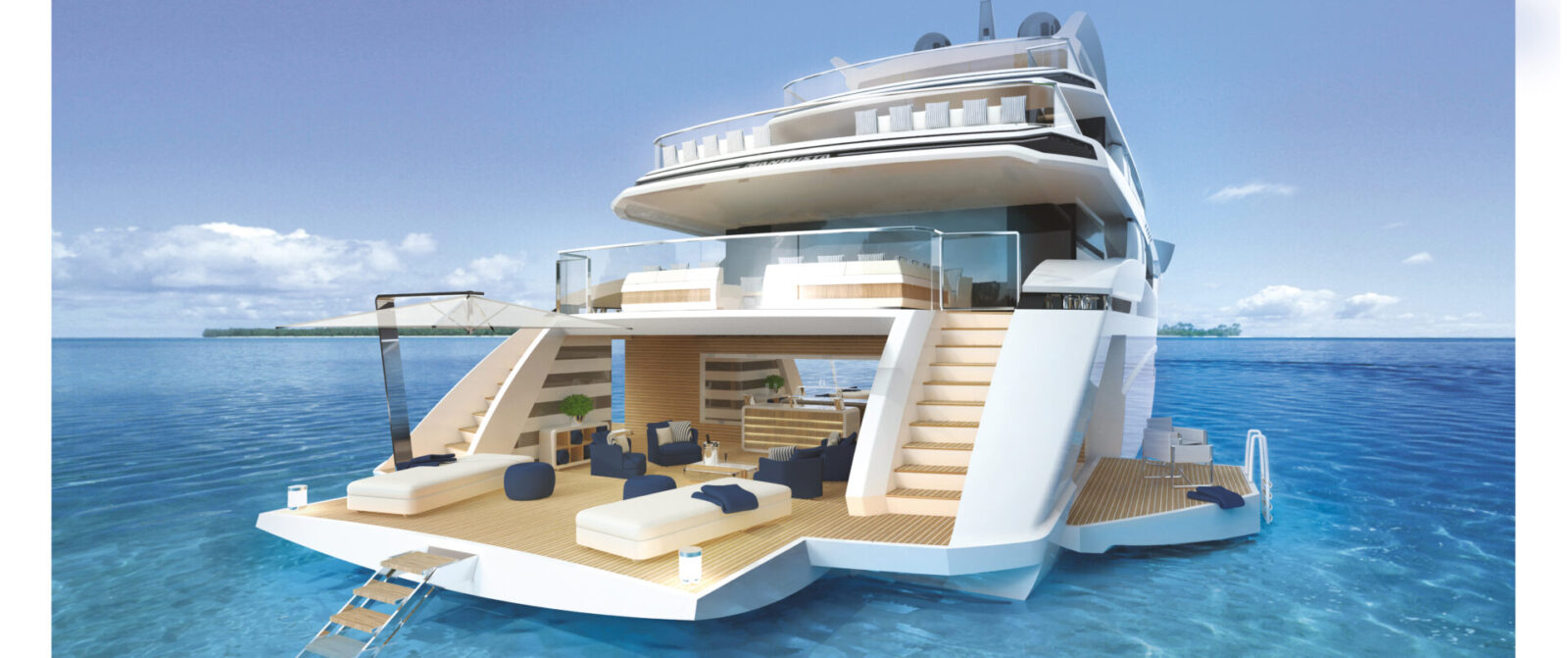Yacht di lusso Mangusta sul mare cristallino