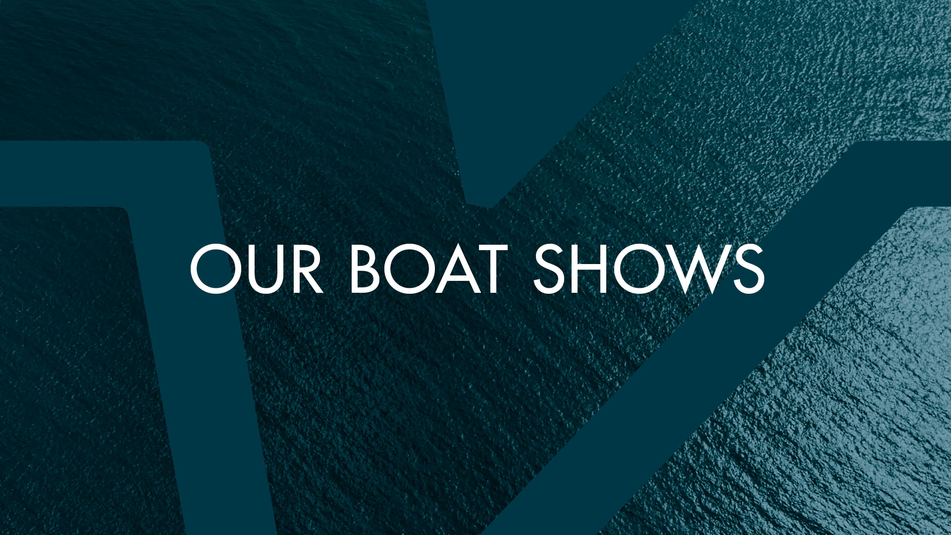 Our boat shows text over blue ocean background