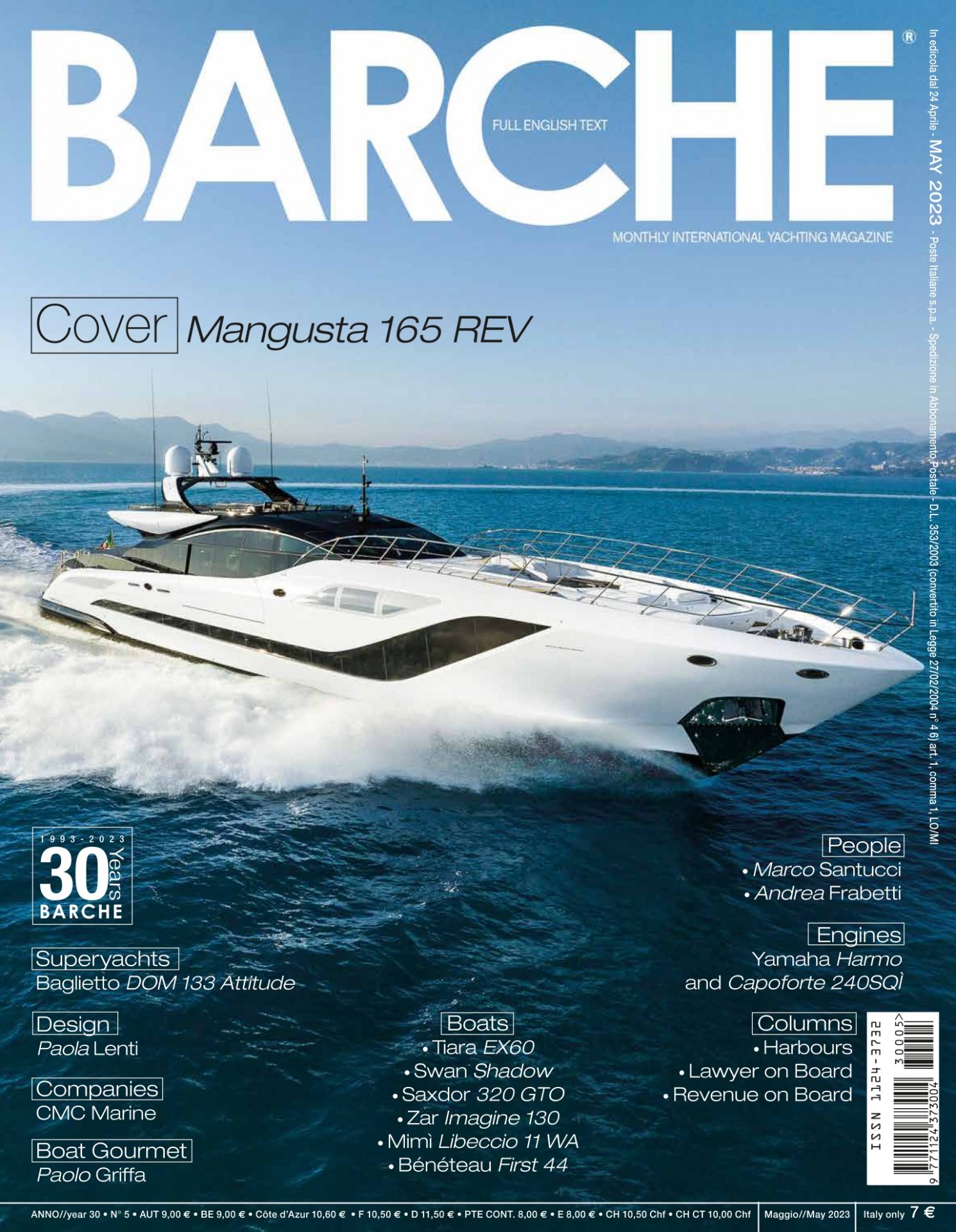 Mangusta 165 REV yacht cruising on open sea.