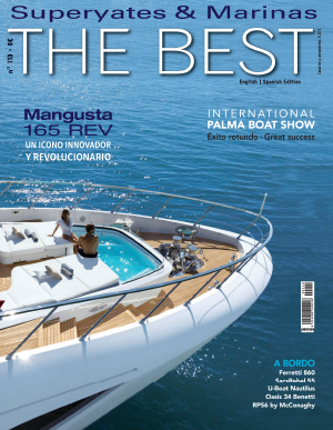 Mangusta 165 REV luxury yacht deck with sea view