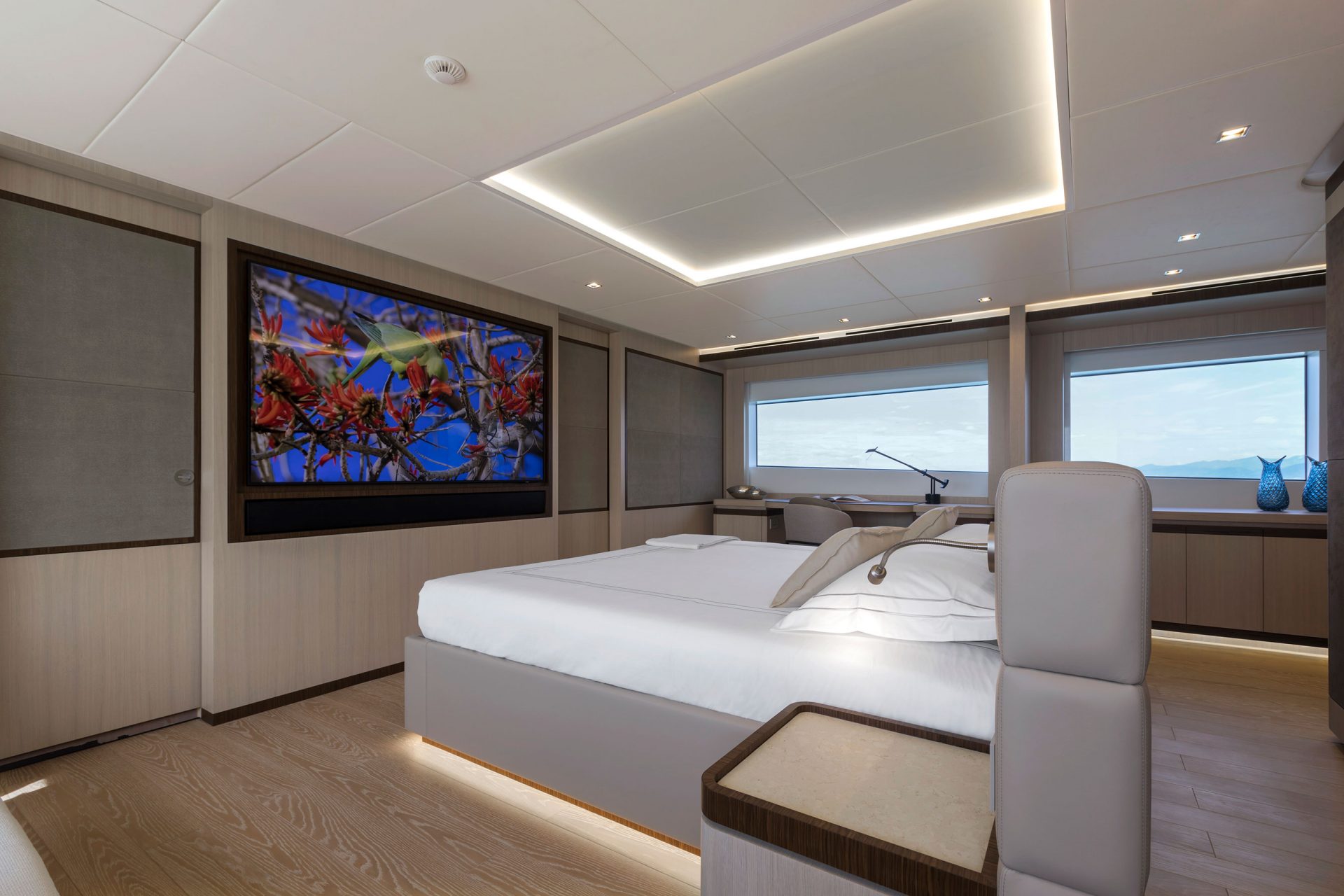 Suite di lusso a bordo di un Mangusta Yacht