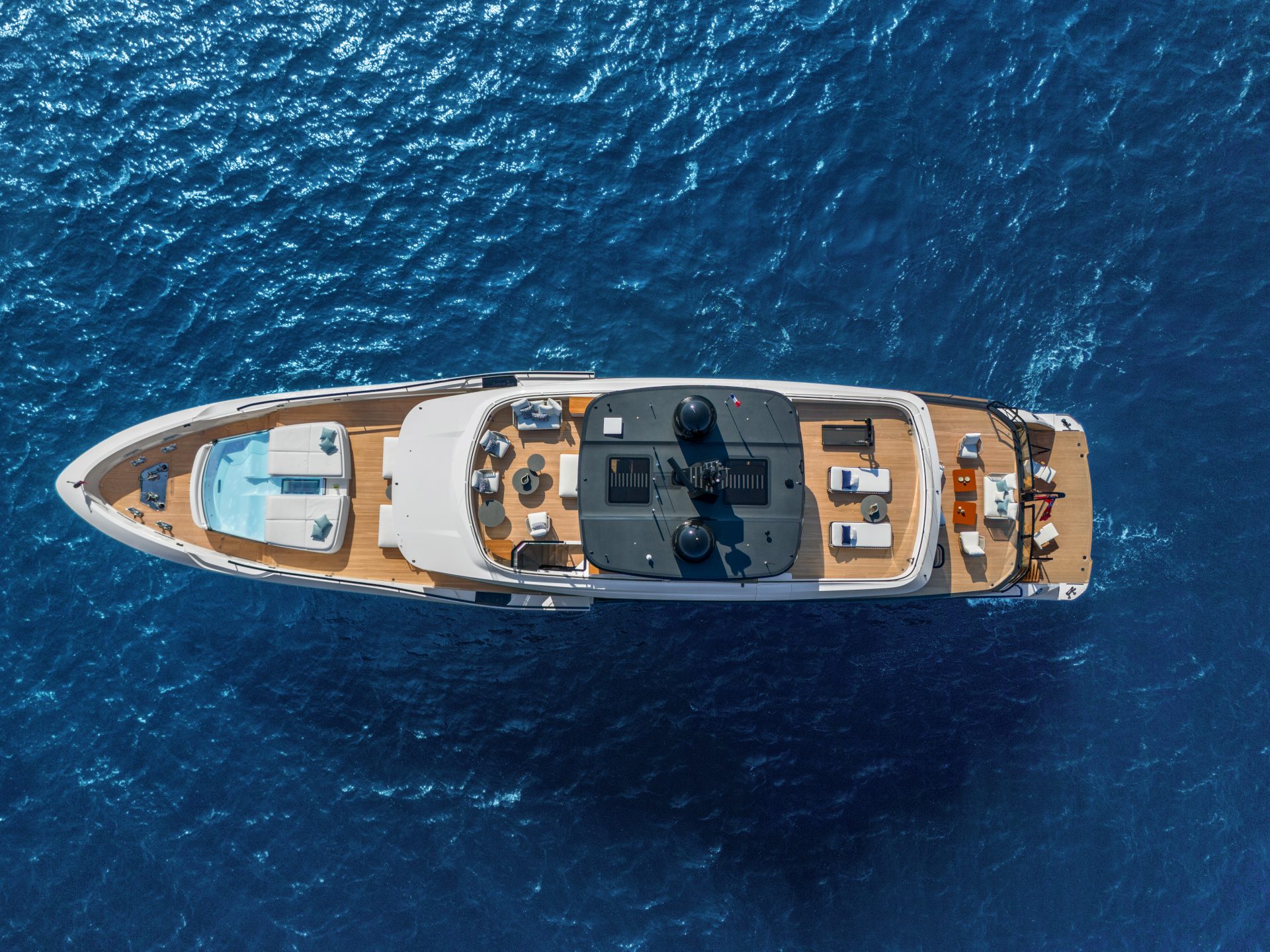 Mangusta Yachts luxury deck view