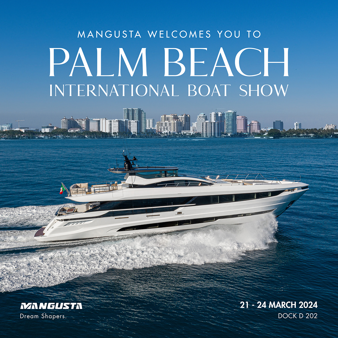 MANGUSTA AT PALM BEACH INTERNATIONAL BOAT SHOW 2024 Mangusta Yachts