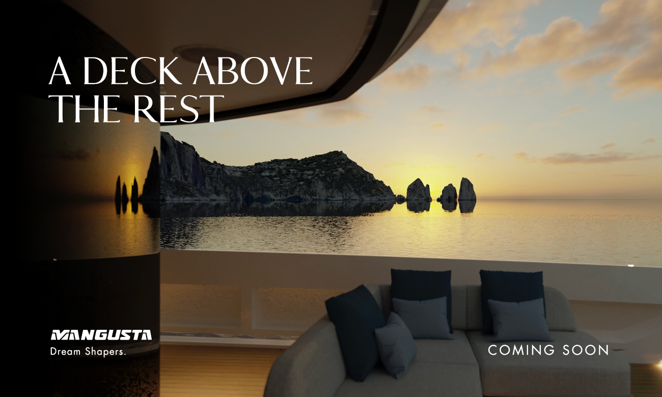 Luxury yacht deck at sunset ocean view