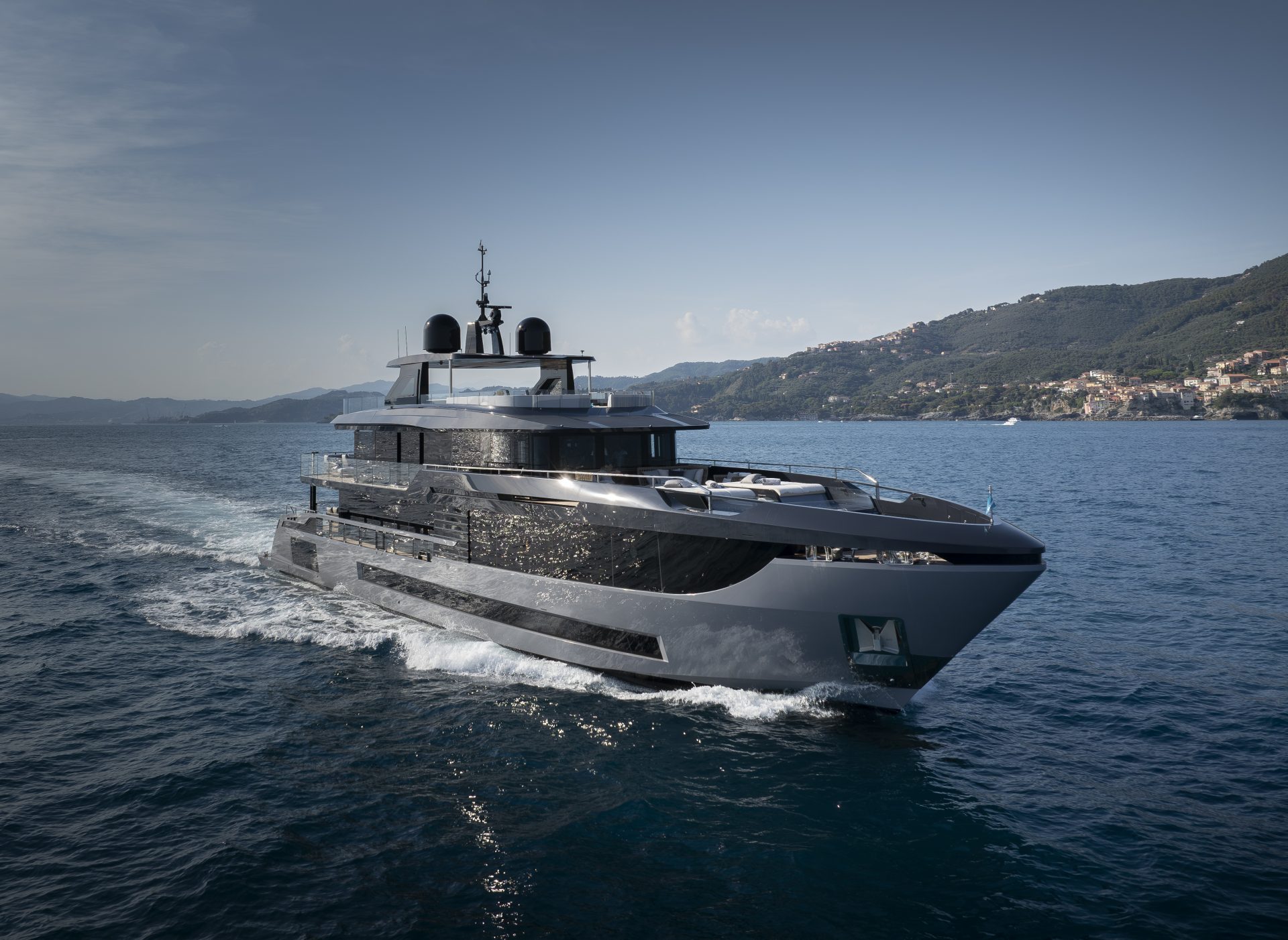 Mangusta luxury yacht cruising in open sea