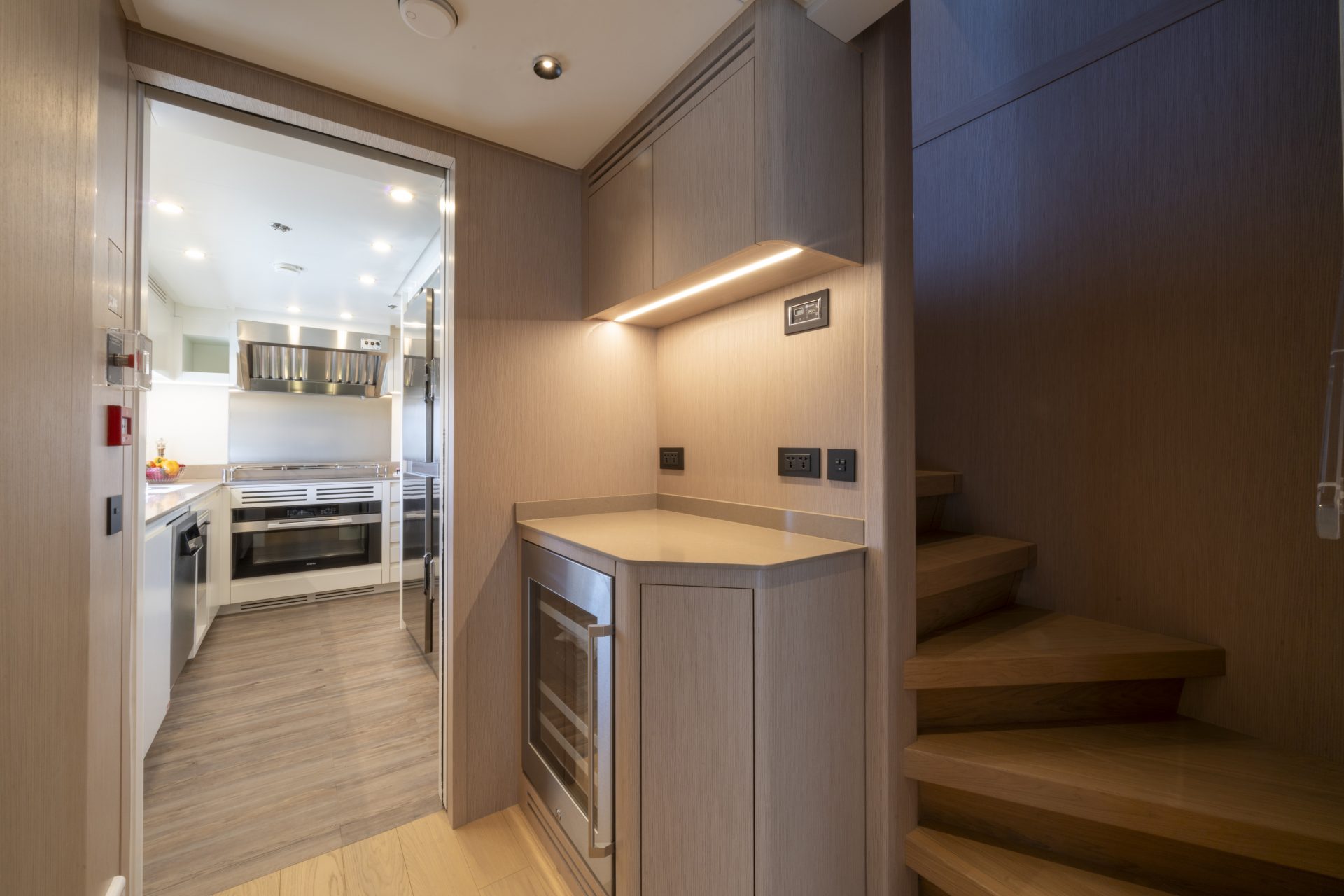 Luxurious yacht kitchen interior design