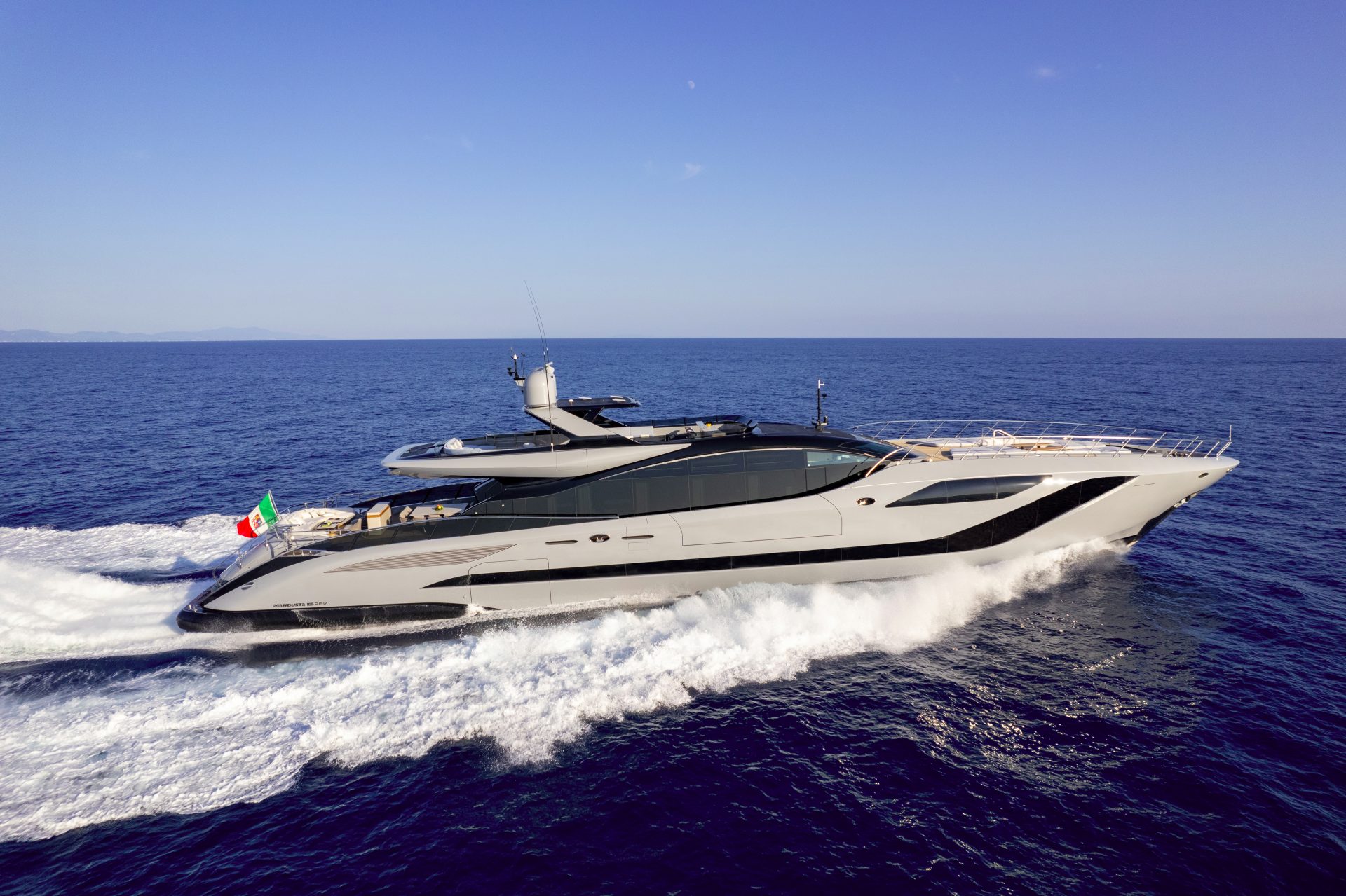 Mangusta yacht cruising in open sea