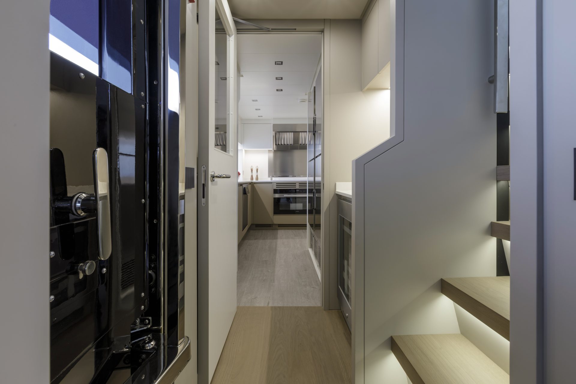 Mangusta Yachts modern galley interior design