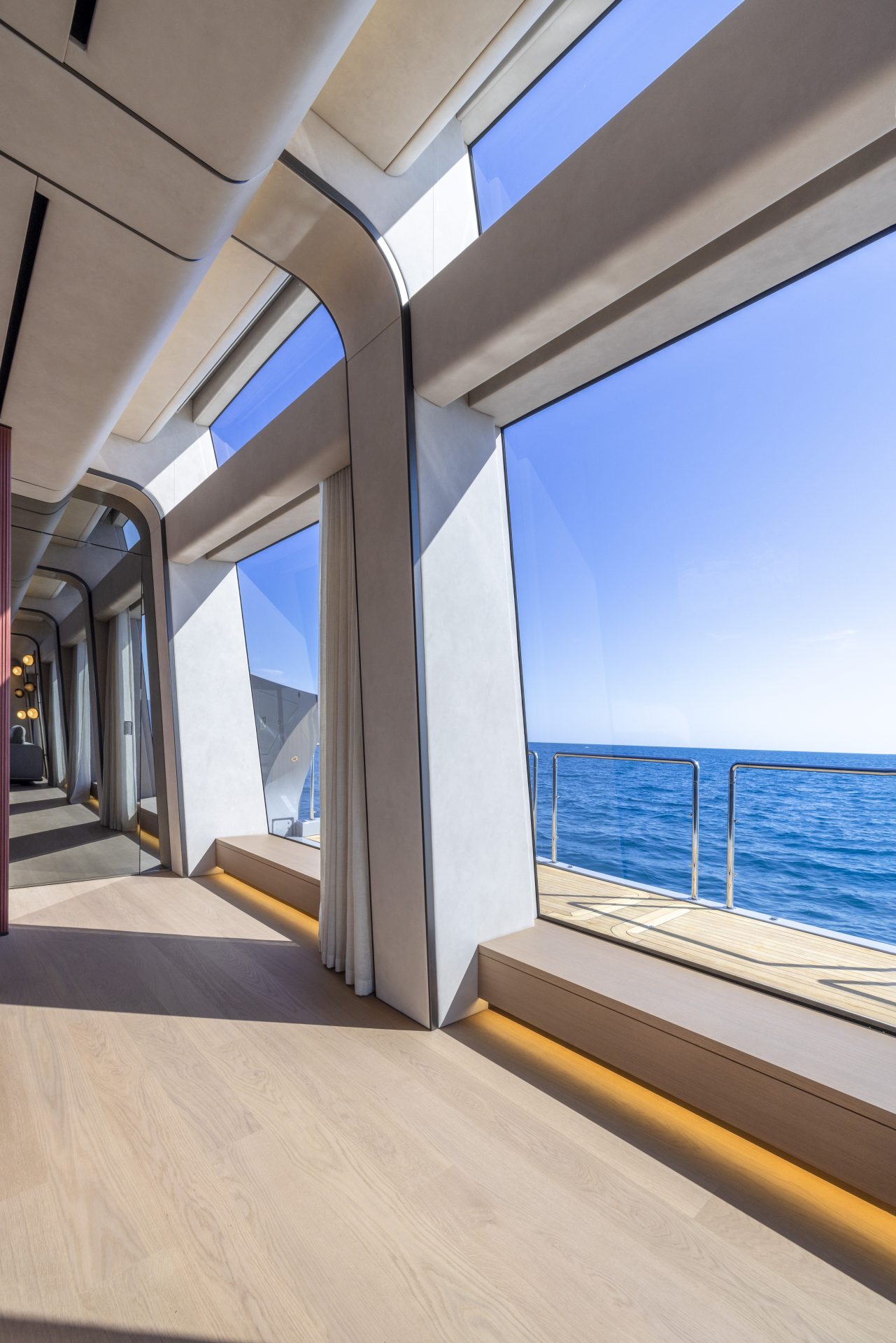 Mangusta Yachts interior with ocean view
