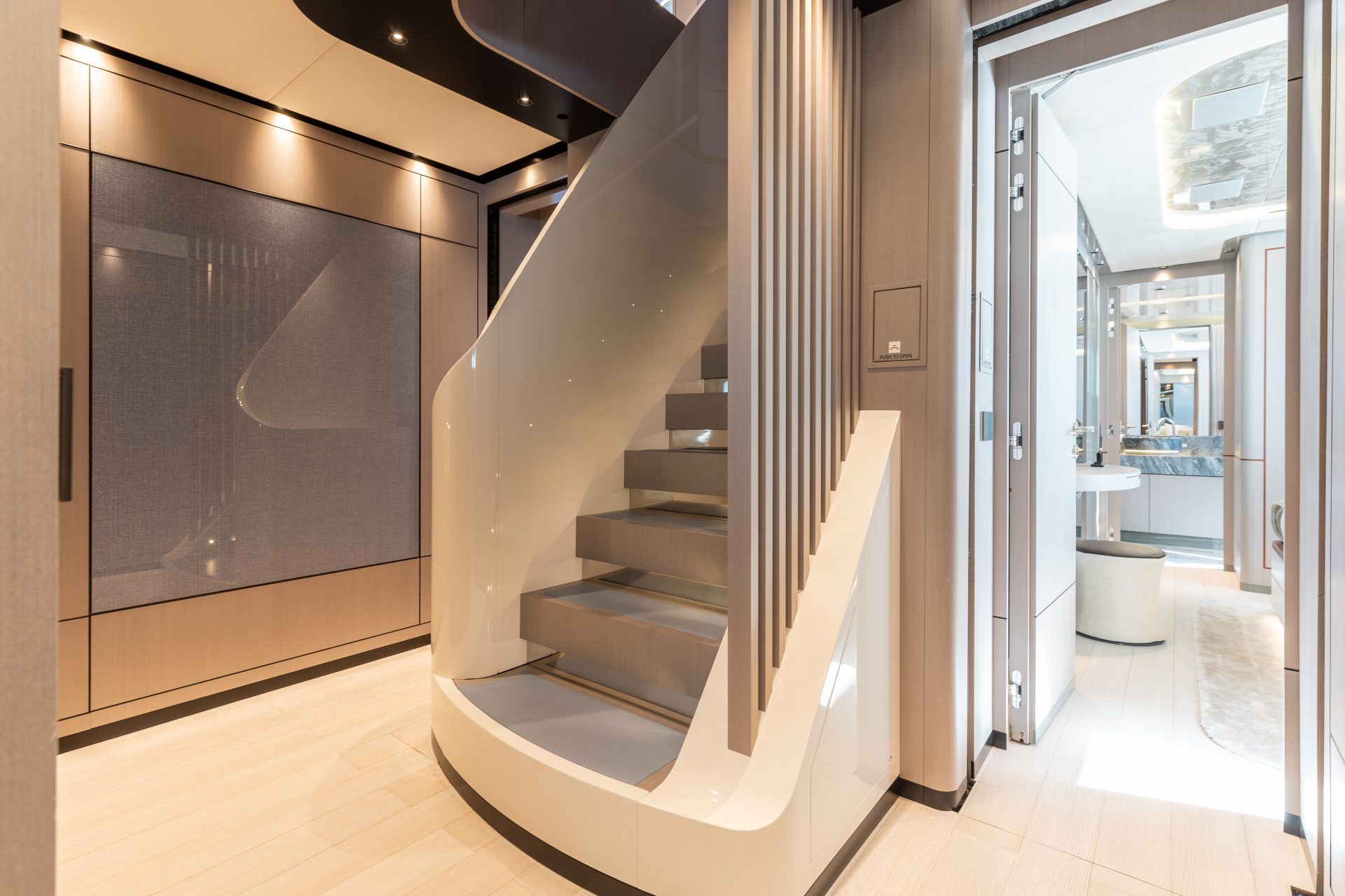 Luxury yacht interior staircase design