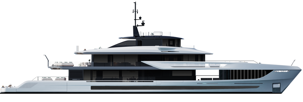 Mangusta Yachts luxury vessel side view